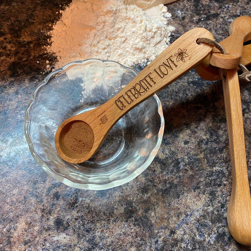 Measuring Spoons for the Wedding Couple. Engraved Wooden Spoons
