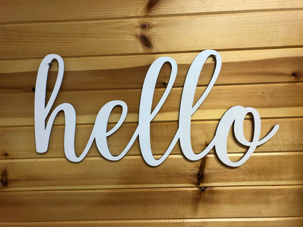 Hello Words. Hello Wall Decor Wood Cut Out. Hello Sign. - C & A Engraving and Gifts