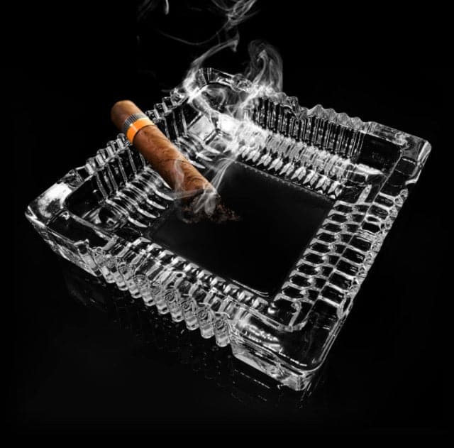 Personalized Initial Glass Ashtray. Groomsman Ashtray. Engraved Cigar Ashtray. - C & A Engraving and Gifts