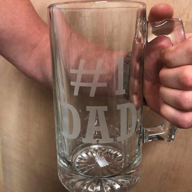 #1 Dad Beer Mug. Fathers Day Gift. - C & A Engraving and Gifts