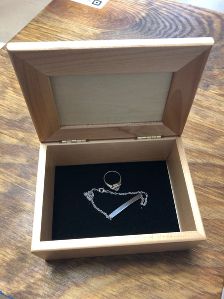 Maple Keepsake Box. Jewelry Box Rectangular Religious - C & A Engraving and Gifts