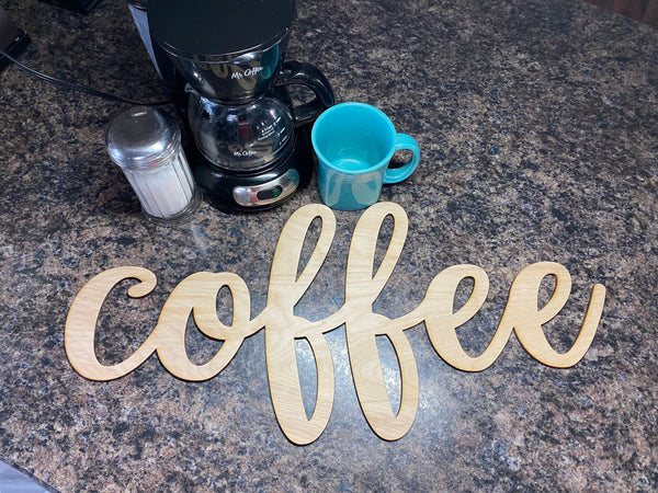 Coffee Words. Coffee Bar Decor. Wooden Coffee Cut Out. Coffee Sign. - C & A Engraving and Gifts