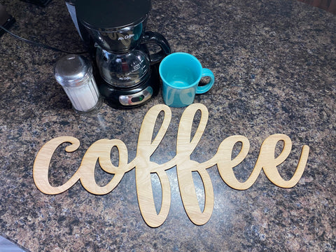 Coffee Words. Coffee Bar Decor. Wooden Coffee Cut Out. Coffee Sign. - C & A Engraving and Gifts
