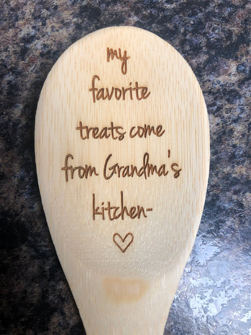 Grandma Wooden Engraved Spoon. Grammy’s Kitchen Spoon. - C & A Engraving and Gifts