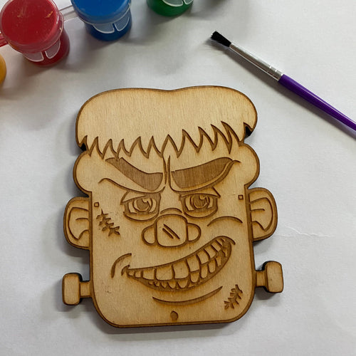 Kid Craft. Wooden Frankenstein Cut Out. Halloween Wooden Blank. Unfinished Wood Blanks. - C & A Engraving and Gifts