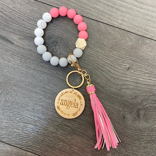 Personalized Name SILICONE Wristlet Bridesmaids Initial