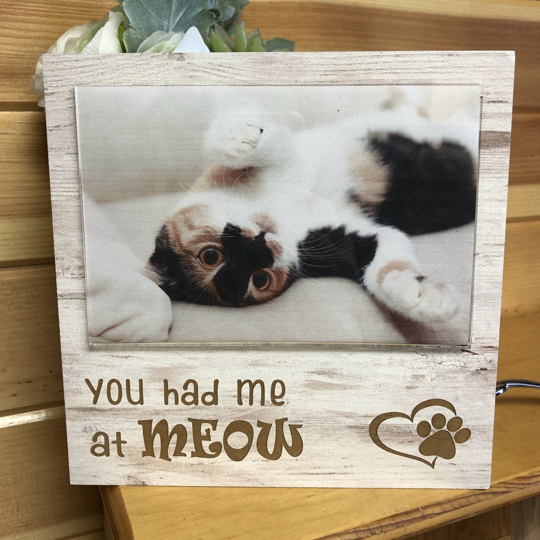 Personalized Pet Photo Frame. Weathered Pet Frame. - C & A Engraving and Gifts