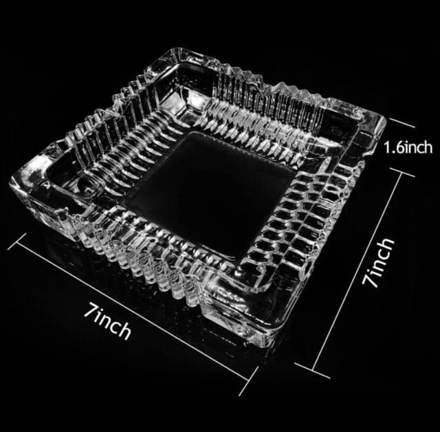 Glass Ashtray - 7 inch square Ready for your outlets engraving