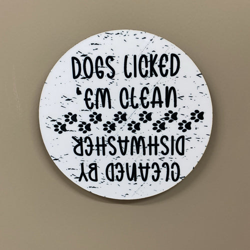 Dishwasher Round Magnet. Dog Dishwasher Magnet. Clean Or Dirty Dishwasher Rustic Farmhouse Magnet. - C & A Engraving and Gifts