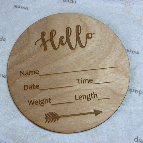 Wooden Birth Announcement Sign. Baby Stats Wooden Sign. Newborn Announcement Sign. - C & A Engraving and Gifts