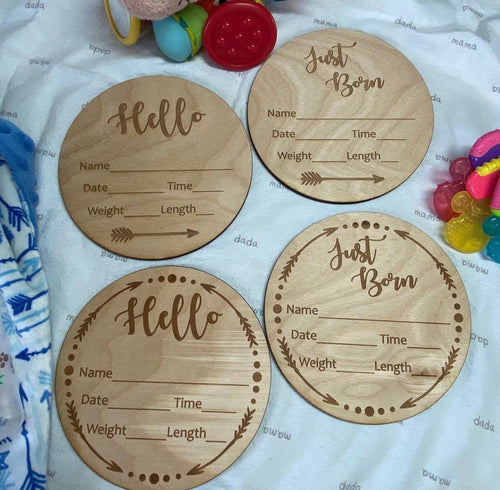 Wooden Birth Announcement Sign. Baby Stats Wooden Sign. Newborn Announcement Sign. - C & A Engraving and Gifts