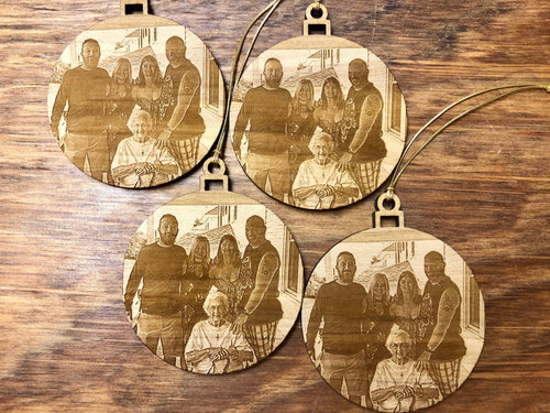 Photo Engraved Wooden Ornament. Pet Ornament. In Memory of Ornament. - C & A Engraving and Gifts