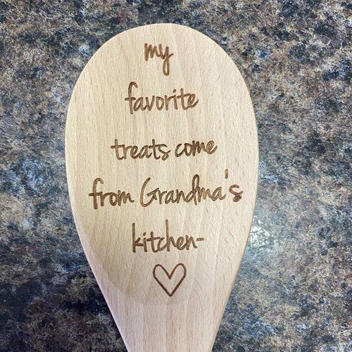 Grandma Wooden Engraved Beechwood Spoon. Grammy’s Kitchen Beechwood Spoon. - C & A Engraving and Gifts