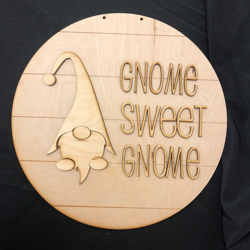 Shiplap DIY Gnome Wooden Sign. Gnome Sweet Gnome Farmhouse Decor. Paint It Yourself. - C & A Engraving and Gifts