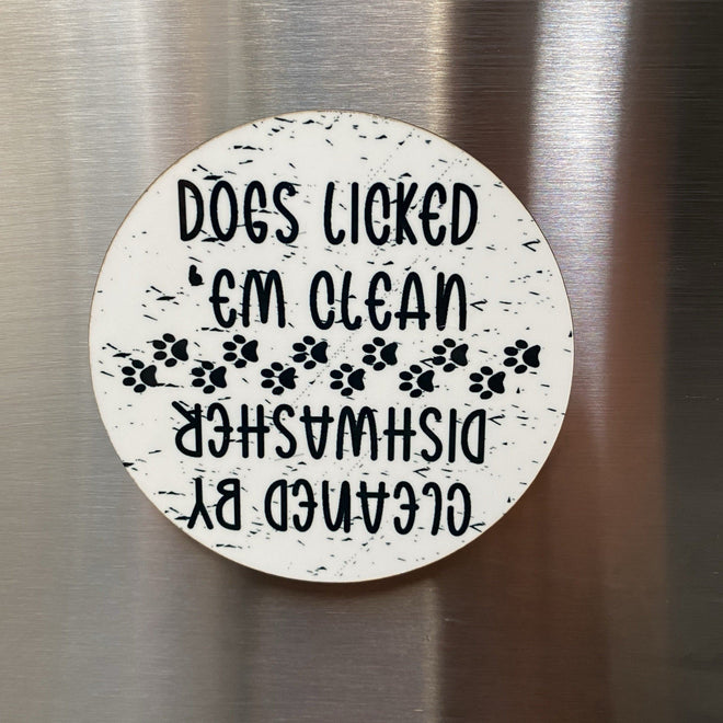 Dishwasher Round Magnet. Dog Dishwasher Magnet. Clean Or Dirty Dishwasher Rustic Farmhouse Magnet. - C & A Engraving and Gifts
