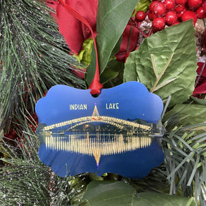Ornament Indian Lake Ohio. Sandy Beach Bridge Christmas Ornament. - C & A Engraving and Gifts