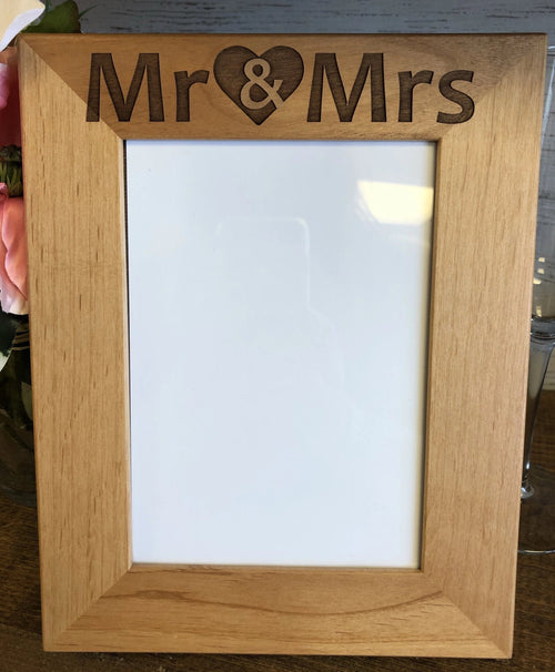 Wedding Photo Frame Personalized. Mr and Mrs Picture Frame. - C & A Engraving and Gifts