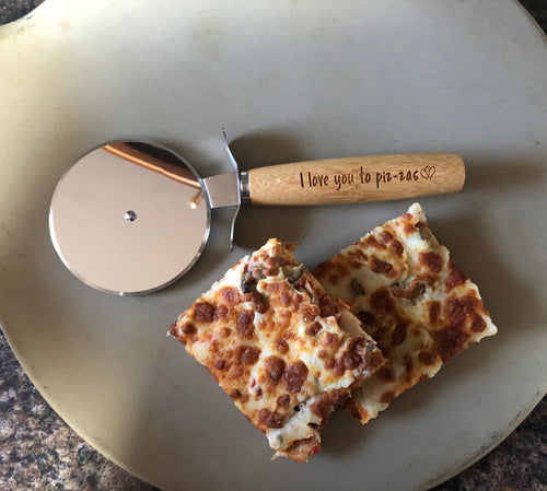 Engraved Wooden Pizza Cutter. Personalized Pizza Cutter. - C & A Engraving and Gifts