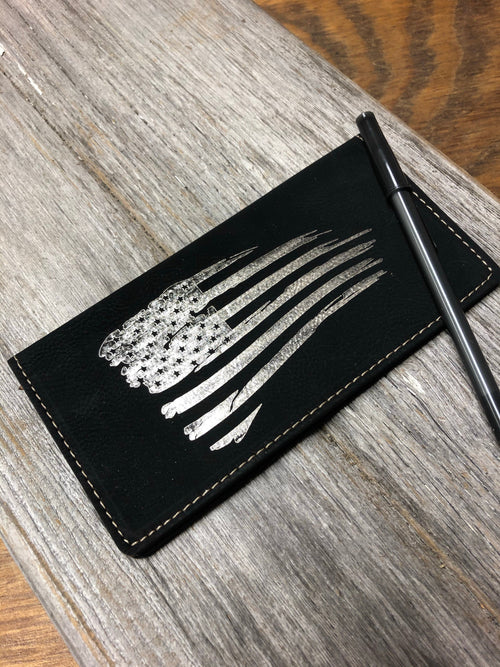 Personalized Checkbook Cover. Engraved Leatherette Checkbook. Military Checkbook Cover. - C & A Engraving and Gifts