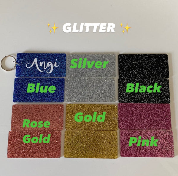 10 Acrylic Solid or Glitter Rectangle Blanks With Holes or Without. Keychain Blanks. Lanyard Blanks. Craft Blanks for Vinyl. - C & A Engraving and Gifts