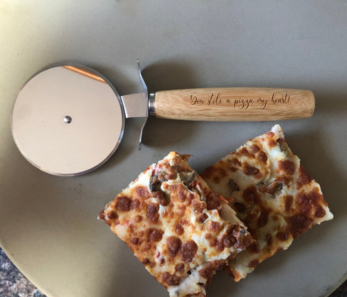 Engraved Wooden Pizza Cutter. Personalized Pizza Cutter. - C & A Engraving and Gifts