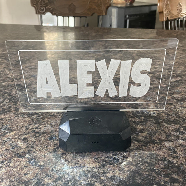 Personalized Acrylic LED Light with Remote. Light Up Name Lights. - C & A Engraving and Gifts