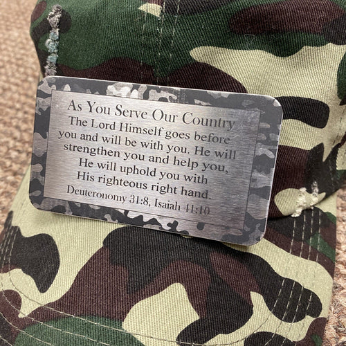 Military Gift. Military Deployment Wallet Card. Aluminum As You Serve Our Country Business Card. - C & A Engraving and Gifts