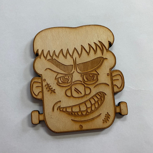 Kid Craft. Wooden Frankenstein Cut Out. Halloween Wooden Blank. Unfinished Wood Blanks. - C & A Engraving and Gifts