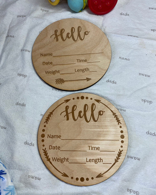 Wooden Birth Announcement Sign. Baby Stats Wooden Sign. Newborn Announcement Sign. - C & A Engraving and Gifts