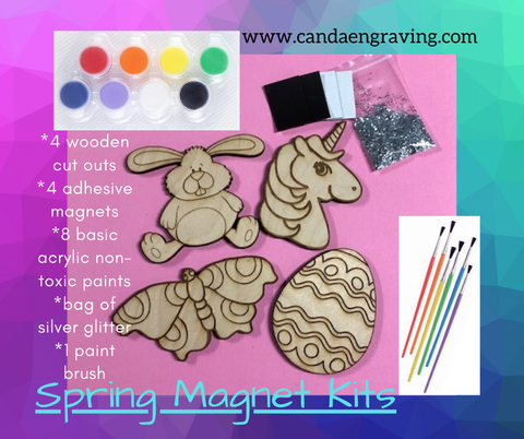 Kids Do It Yourself Painted Magnet Kits. Girls Easter Kit. Boys Easter Kit. - C & A Engraving and Gifts