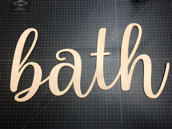 Bathroom Wall Decor. Wooden Bath Sign. - C & A Engraving and Gifts
