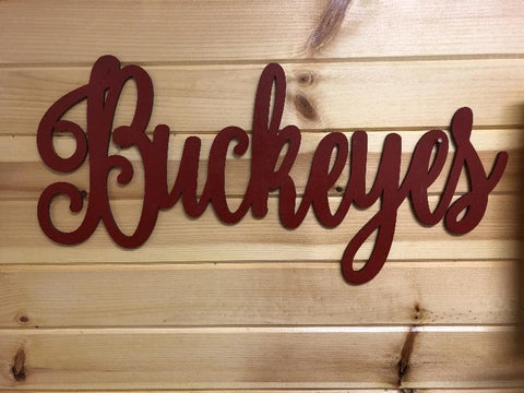 Ohio Wood Cut Out. Buckeyes Wall Sign. - C & A Engraving and Gifts