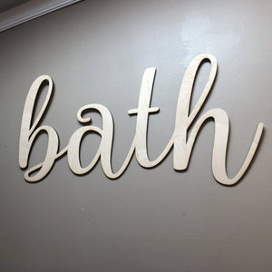 Bathroom Wall Decor. Wooden Bath Sign. - C & A Engraving and Gifts