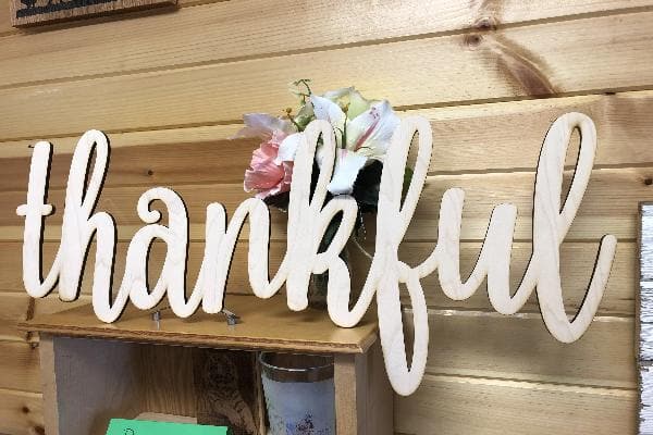 Thankful Words. Thankful Wall Decor. Wood Word Cut Out. Wooden Thankful Cut Out. Blessed Sign. - C & A Engraving and Gifts