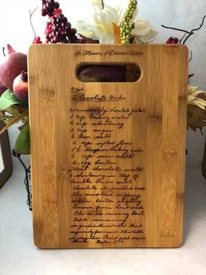 Photo Engraved Recipe Cutting Board. - C & A Engraving and Gifts