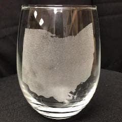Ohio Stemless Wine Glass Engraved. - C & A Engraving and Gifts